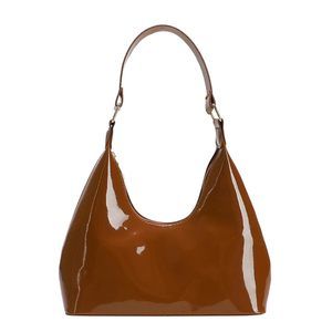 Patent Leather Hobo Bag Crescent Shoulder Bag Small Going Out Tote Bag T_T